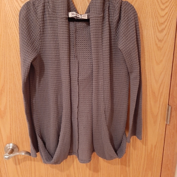Mudd Waffle Cardigan, Clay Color Size large - Picture 6 of 12